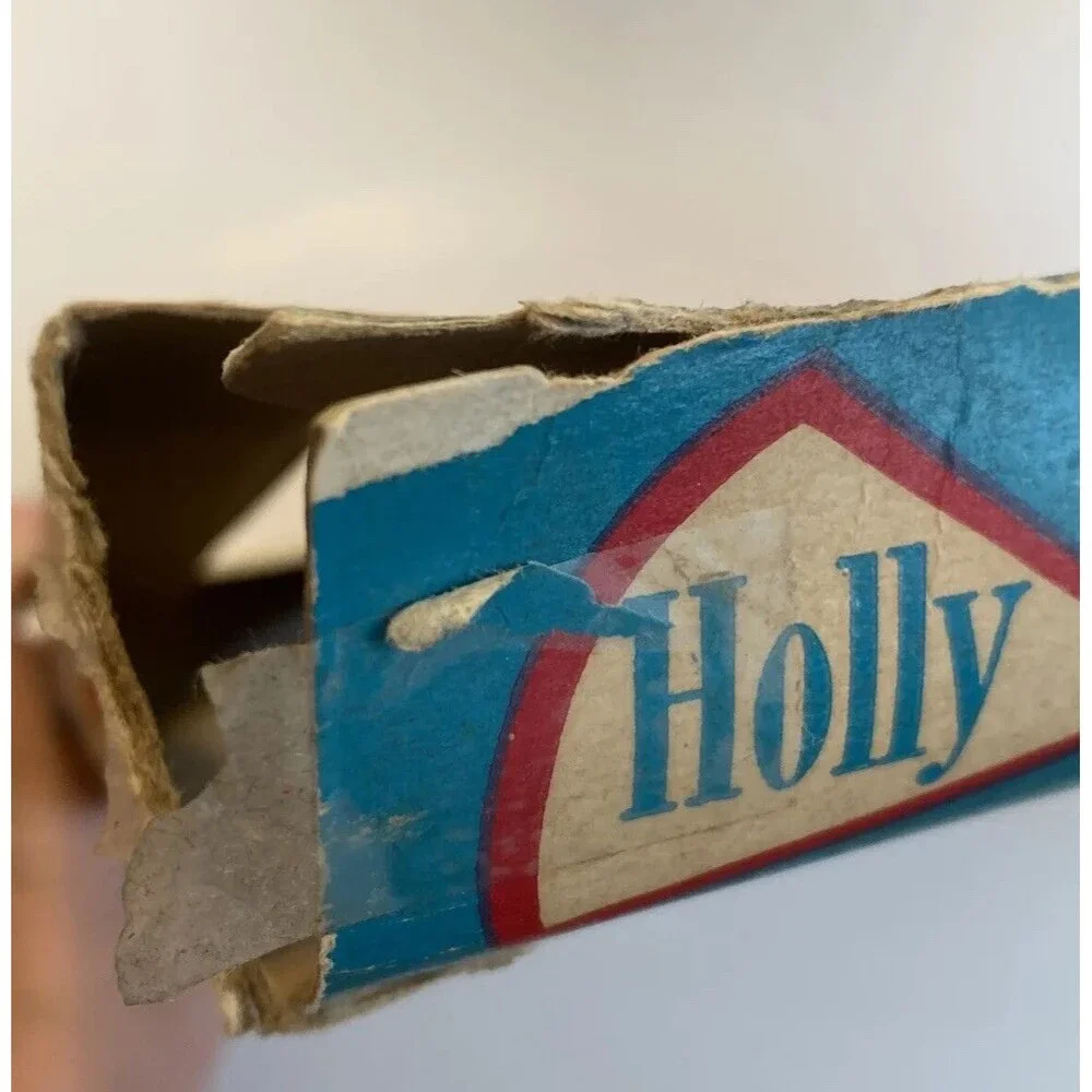 Vintage Holly Blinker Lites EMPTY BOX ONLY Colorful Large Letterpress USA